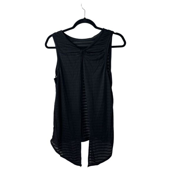 Lululemon Meet Halfway Black Semi Sheer Oversized Flowy Tank Top Size 8 - Picture 5 of 7